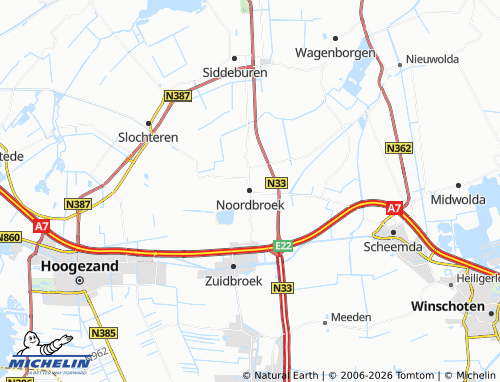 Carte MICHELIN Noordbroek - ViaMichelin