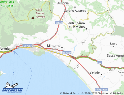 Mapa MICHELIN Minturno - ViaMichelin