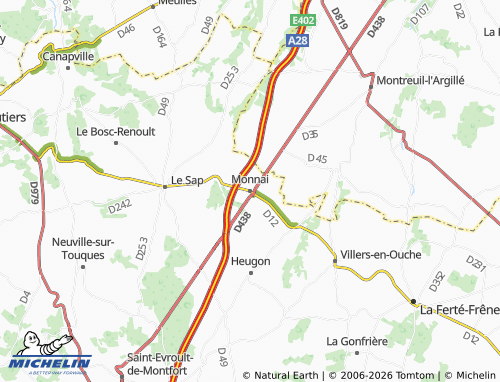 MICHELIN Monnai map - ViaMichelin