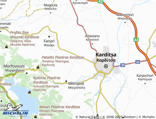 MICHELIN Palaiokklisi map - ViaMichelin
