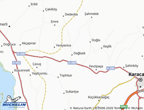 MICHELIN Dağkadı map - ViaMichelin