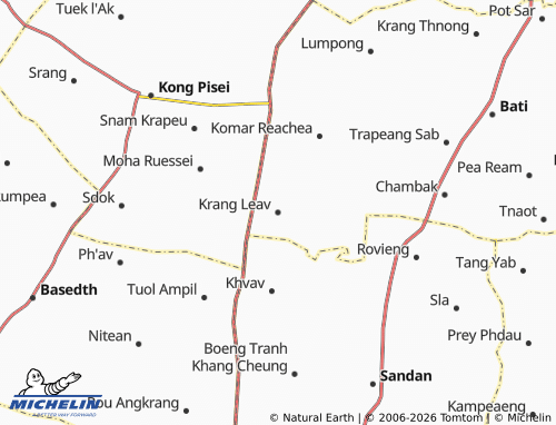 MICHELIN Krang Leav map - ViaMichelin