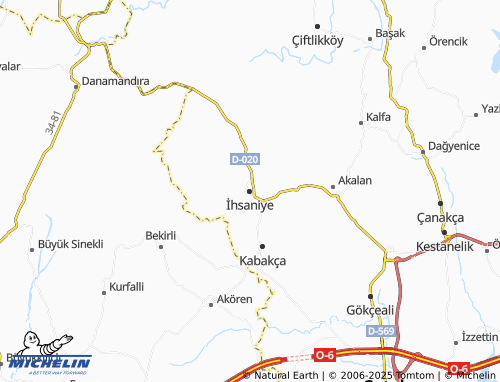 MICHELIN İhsaniye map - ViaMichelin