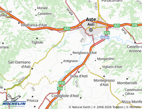 Mapa MICHELIN Revigliasco d'Asti - ViaMichelin