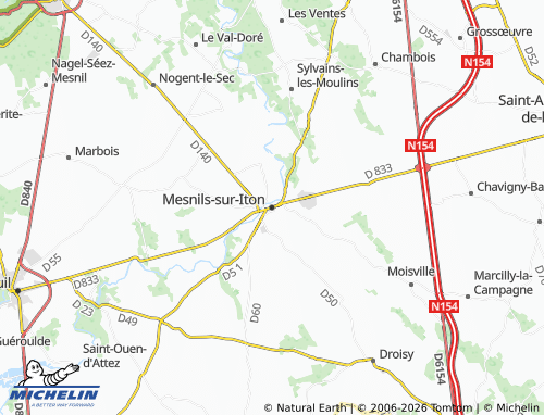 MICHELIN Mesnils-sur-Iton map - ViaMichelin