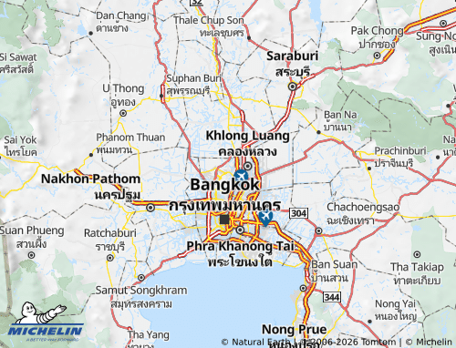 MICHELIN-Landkarte Provinz Pathum Thani - ViaMichelin
