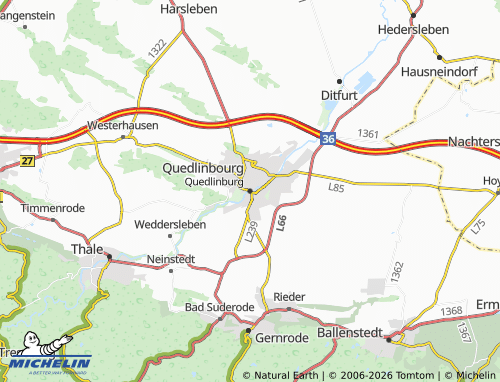 MICHELIN Quedlinburg map - ViaMichelin