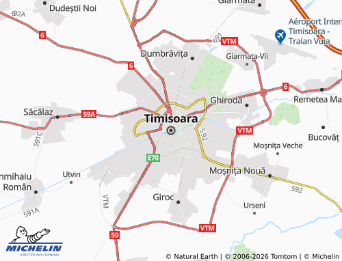 Mapa MICHELIN Timisoara - ViaMichelin