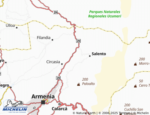 MICHELIN Llano Grande map - ViaMichelin