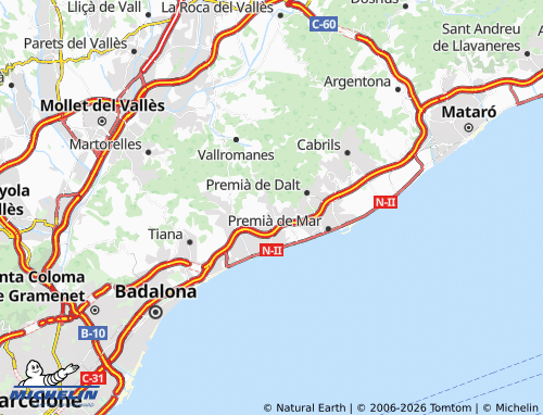 Mappa MICHELIN Teià - ViaMichelin