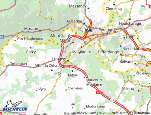 MICHELIN Herserange map - ViaMichelin