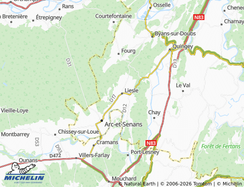Kaart MICHELIN Liesle - ViaMichelin