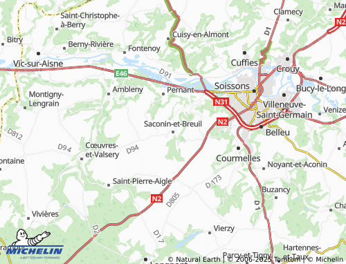 MICHELIN-Landkarte Saconin-et-Breuil - ViaMichelin