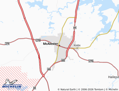 Carte MICHELIN McAlester - ViaMichelin