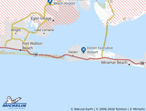 Carte MICHELIN Destin - ViaMichelin