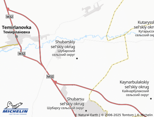 MICHELIN Shubarskiy sel'skiy okrug map - ViaMichelin