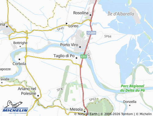 MICHELIN Taglio di Po map - ViaMichelin