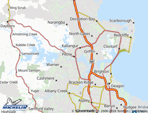 Mapa MICHELIN Petrie - ViaMichelin
