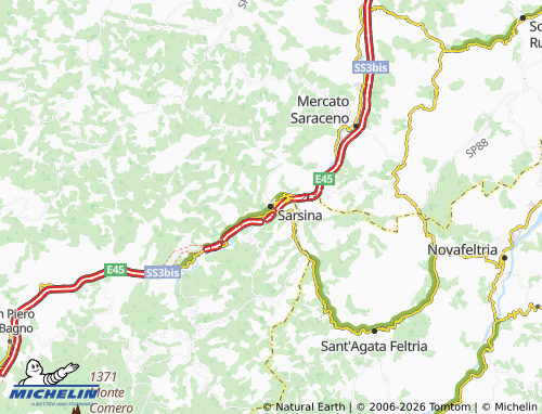 MICHELIN Sarsina map - ViaMichelin