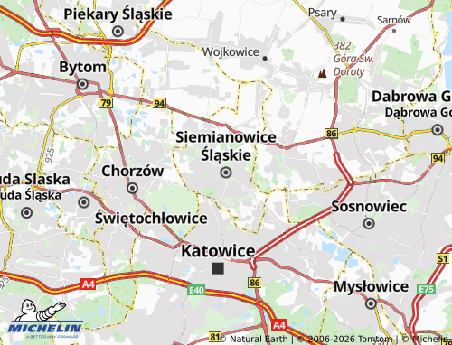 MICHELIN Siemianowice Śląskie map - ViaMichelin