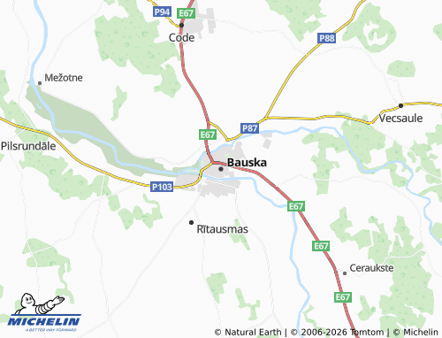 Mapa MICHELIN Bauska - ViaMichelin