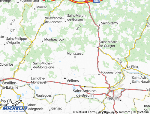 MICHELIN Montazeau map - ViaMichelin