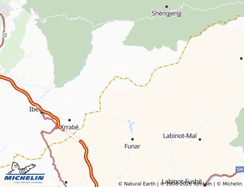 MICHELIN Korrë map - ViaMichelin