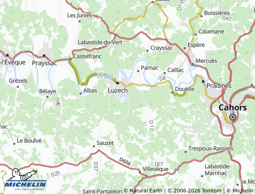 MICHELIN Saint-Vincent-Rive-d'Olt map - ViaMichelin