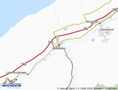 Carte MICHELIN Middleton - ViaMichelin