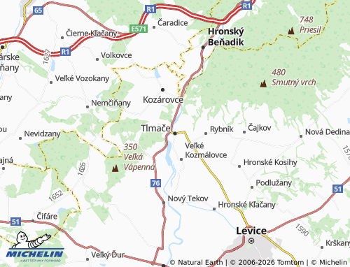 MICHELIN Tlmače map - ViaMichelin