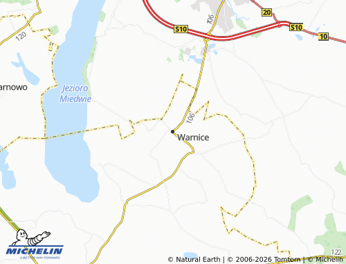 MICHELIN Warnice map - ViaMichelin