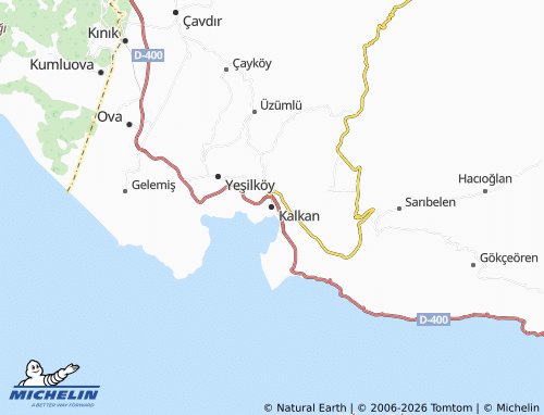 Mappa MICHELIN Kalkan - ViaMichelin