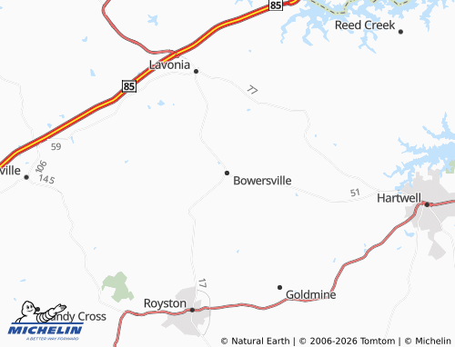 Kaart MICHELIN Bowersville - ViaMichelin