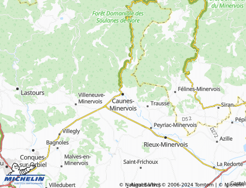 Carte MICHELIN Caunes-Minervois - ViaMichelin