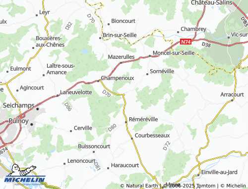 Mapa MICHELIN Erbéviller-sur-Amezule - ViaMichelin