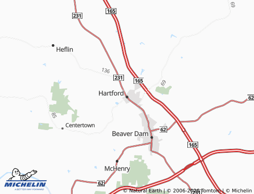 Carte MICHELIN Hartford - ViaMichelin