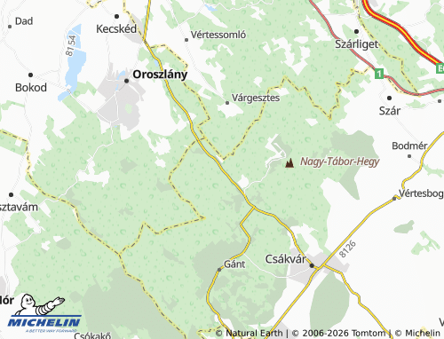 MICHELIN Kőhányás map - ViaMichelin