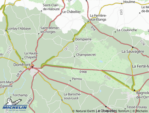 MICHELIN Champsecret map - ViaMichelin