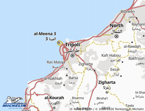 Carte MICHELIN Tripoli - ViaMichelin