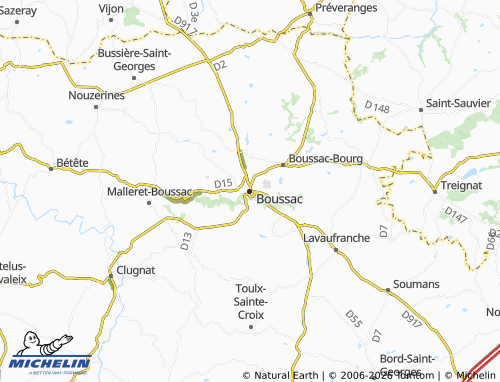 Mapa MICHELIN Boussac - ViaMichelin
