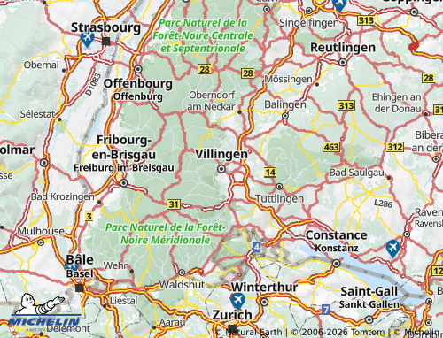 MICHELIN Schwarzwald-Baar-Kreis map - ViaMichelin
