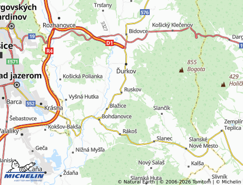 MICHELIN-Landkarte Ruskov - ViaMichelin