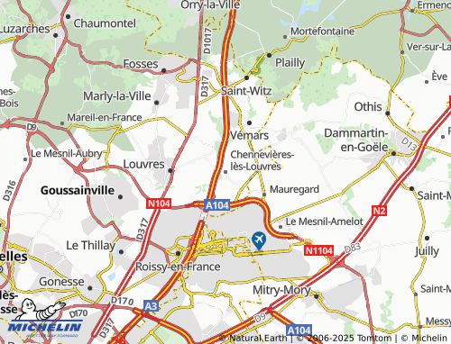 MICHELIN-Landkarte Chennevières-lès-Louvres - ViaMichelin