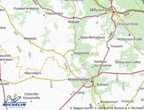 MICHELIN-Landkarte Boigneville - ViaMichelin