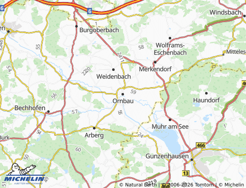 Mappa MICHELIN Ornbau - ViaMichelin