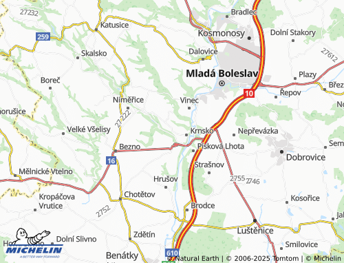 MICHELIN Horní Krnsko map - ViaMichelin