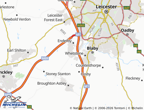 Carte MICHELIN Narborough - ViaMichelin