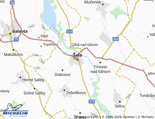 MICHELIN-Landkarte Šaľa - ViaMichelin