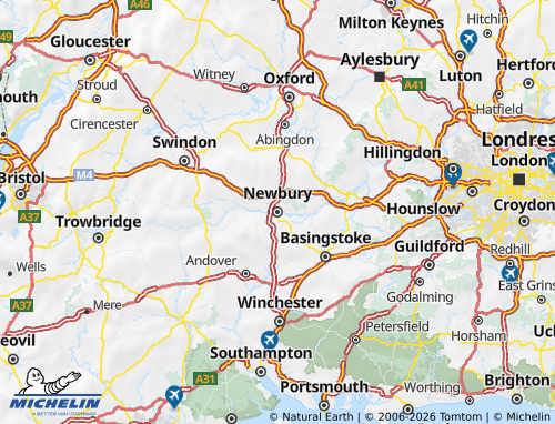 Carte MICHELIN West Berkshire - ViaMichelin
