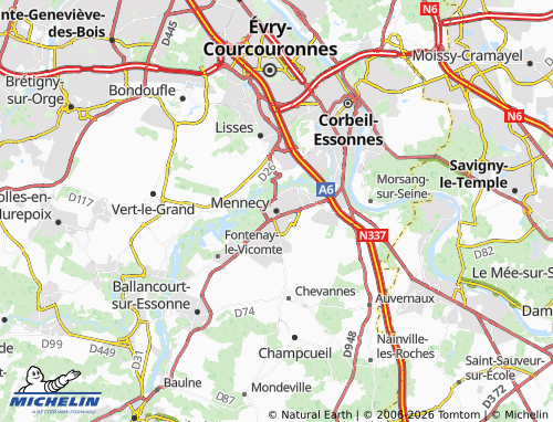 Mapa MICHELIN Mennecy - ViaMichelin
